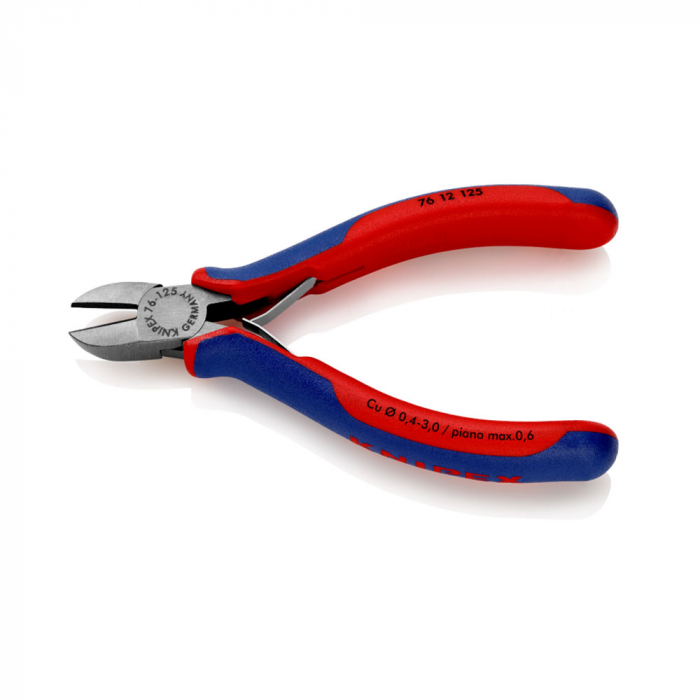 Diagonal Cutter, For electromechanics, high performance cutting, 125mm, multicomponent handle, Ø 1,8 mm, KNIPEX 76 12 125 [2]