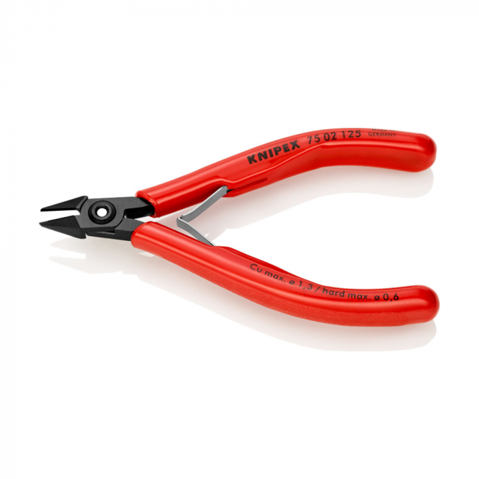 Cleste Sfic pentru instalatii electronice, taiere ultraperformanta, 125mm, maner plastic, Ø 1,3 mm, KNIPEX 75 02 125 [3]