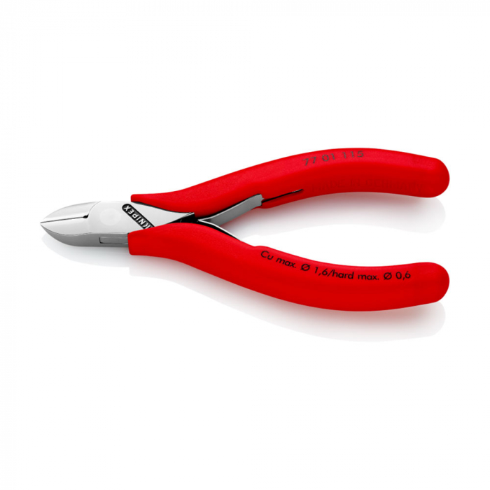 Cleste Sfic pentru instalatii electronice, taiere ultraperformanta, 115mm, maner plastic, Ø 1,6 mm, KNIPEX 77 01 115 [4]