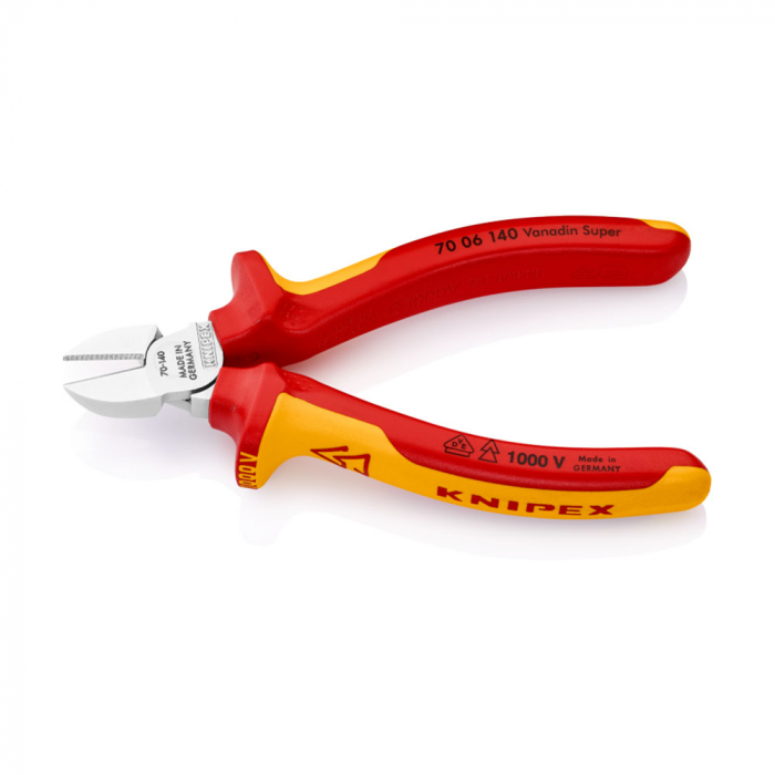 Cleste Sfic, taietor lateral, VDE 1000 V, cromat, maner multicomponent, 140mm, KNIPEX 70 06 140 [7]