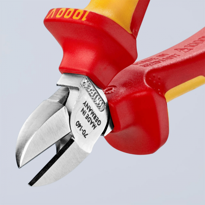 Cleste Sfic, taietor lateral, VDE 1000 V, cromat, maner multicomponent, 140mm, KNIPEX 70 06 140 [5]