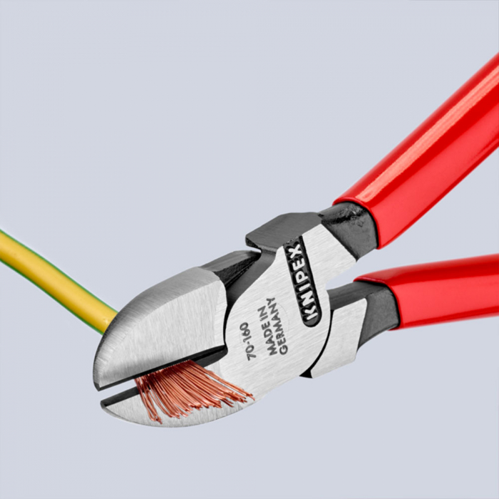Diagonal Cutter, plastic handle, 160mm, KNIPEX 70 01 160 [3]