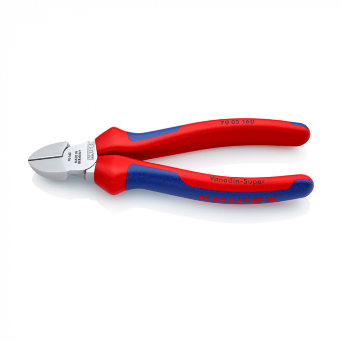 Diagonal Cutter, chrome plated, plastic handle, 160mm, KNIPEX 70 01 70 05 160 [2]
