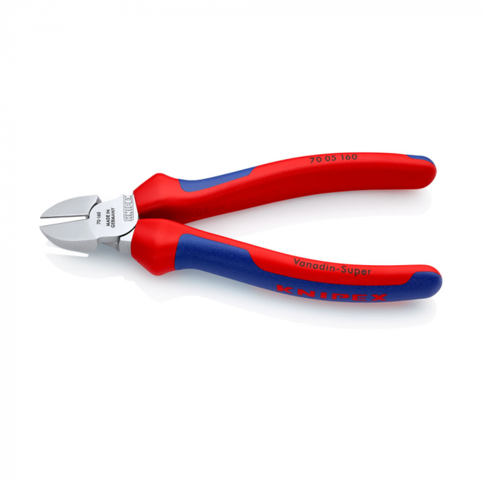 Diagonal Cutter, chrome plated, plastic handle, 160mm, KNIPEX 70 01 70 05 160 [3]