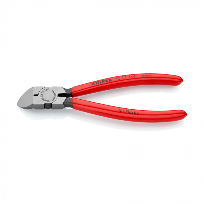 Cleste Sfic, taietor lateral pentru plastic,160mm, maner plastic, KNIPEX 72 11 160 [3]
