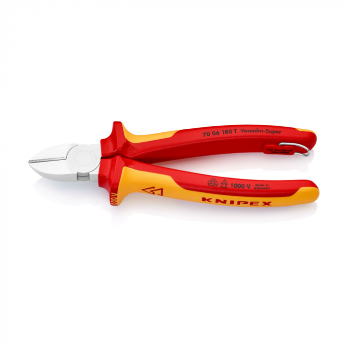 Cleste Sfic, taietor lateral, VDE 1000 V, cromat, maner multicomponent, 180mm, KNIPEX 70 06 180 T [4]