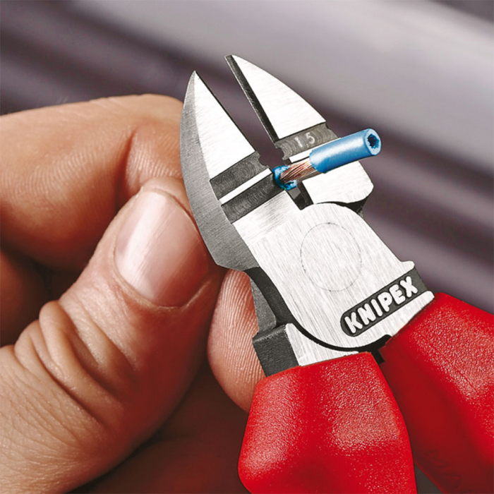 Cleste Sfic pentru dezizolat cu parghie ridicata, cromat, manere multicomponent, 160 mm, KNIPEX 14 25 160 [2]