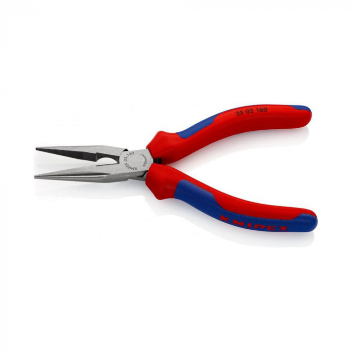 Cleste nas lung semirotund conic KNIPEX 25 02 160, taiere laterala, 160 mm-big