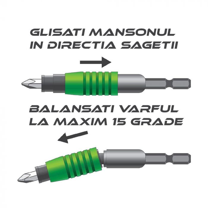 Flexible connection 15° magnetic short bits or extractors Engineer DR-26, 88 mm [3]