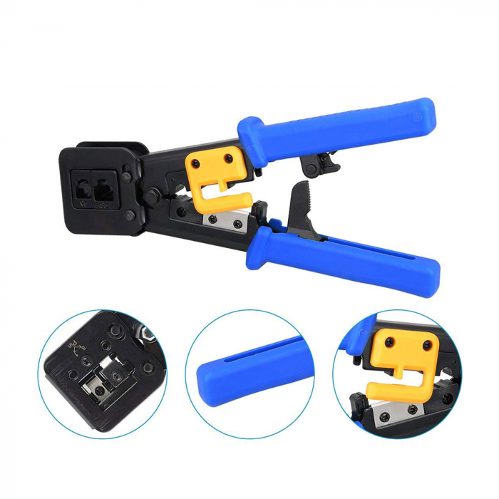 Crimp Tool Pass-Through for 6P4C/RJ11 6P6C/RJ12 8P8C/RJ45, Network and Telephone Cables and Legacy connectors NAR0855-big