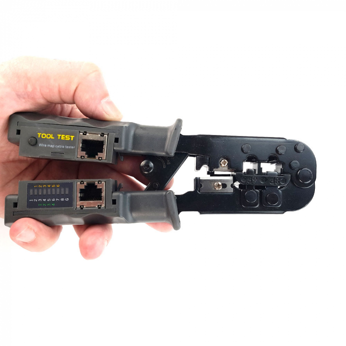 Cleste modular 4 in 1 Haicable decablare, taiere, sertizare si testare cabluri, RJ45 RJ12 RJ11 HT-N568CR-big