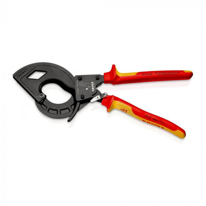 Cutter cu clichet in 3 trepte, cablu aluminiu si cupru, diametru max 60 mm, KNIPEX 9536320-big