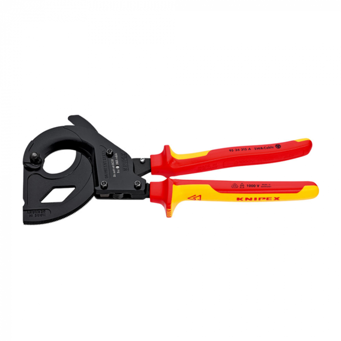 Cutter cu clichet, cablu aluminiu si cupru, diametru max 45 mm, KNIPEX 95 36 315 A [4]