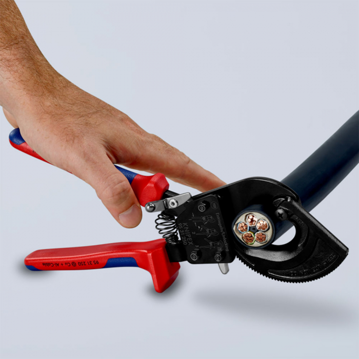 Cutter cu clichet in 3 trepte, cablu aluminiu si cupru, diametru max 32 mm, KNIPEX 95 31 250 [5]
