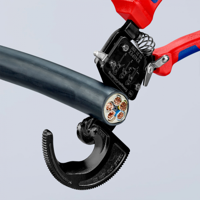 Cutter cu clichet in 3 trepte, cablu aluminiu si cupru, diametru max 32 mm, KNIPEX 95 31 250 [2]
