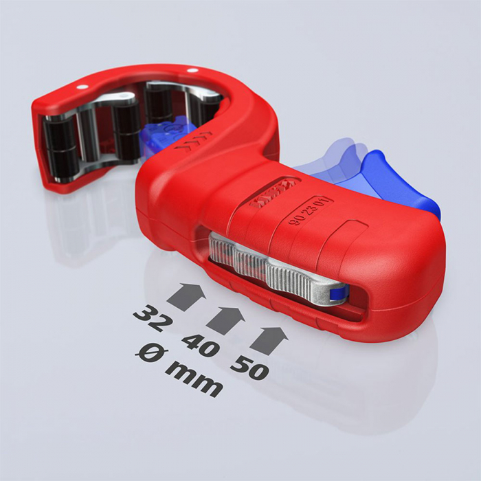 Cutter taiat tevi scurgere din plastic, diam 50 mm, 202 mm, KNIPEX 902301BK-big