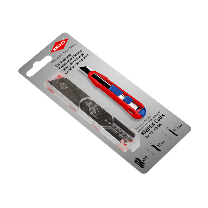 Set of 10 replacement blades for Universal cutter with guide KNIPEX CutiX 90 10 165 BK [23]