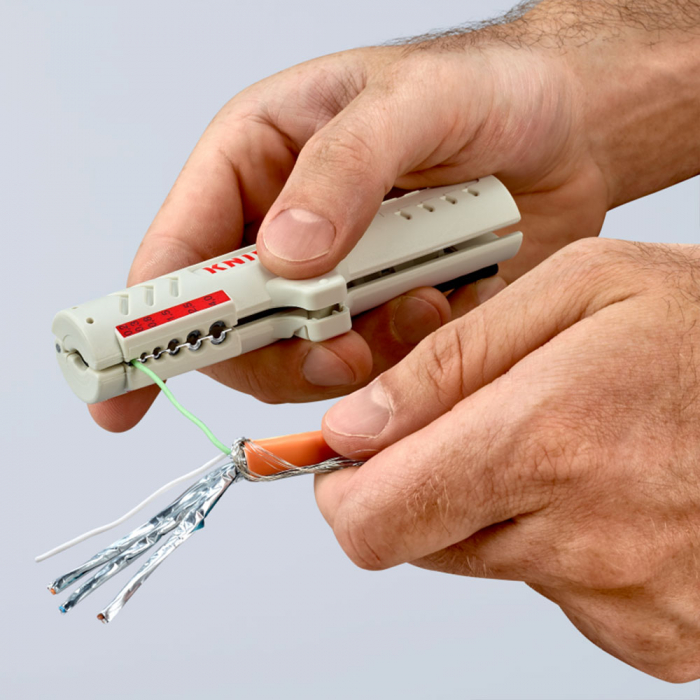 Decablator Ergonomic, cabluri de date, dezizolare profunda, 125 mm, KNIPEX 16 65 125 SB [3]