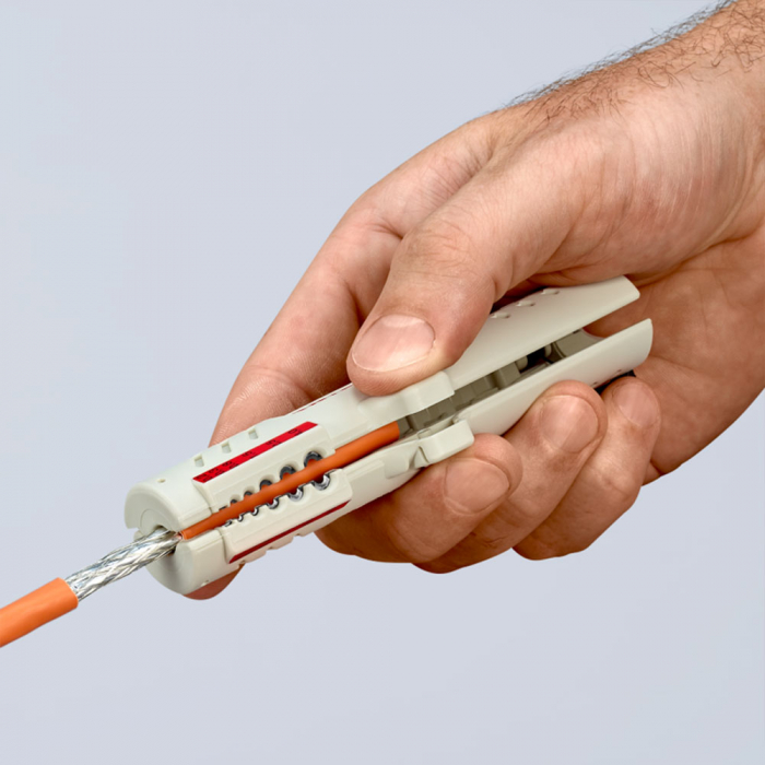 Decablator Ergonomic, cabluri de date, dezizolare profunda, 125 mm, KNIPEX 16 65 125 SB [2]