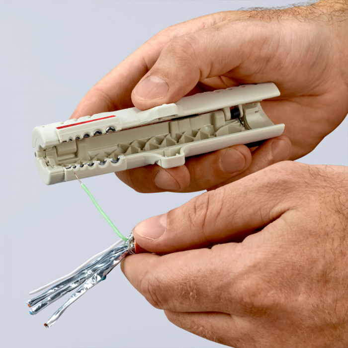 Decablator Ergonomic, cabluri de date, dezizolare profunda, 125 mm, KNIPEX 16 65 125 SB [4]