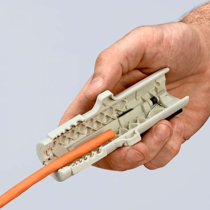 Decablator Ergonomic, cabluri de date, dezizolare profunda, 125 mm, KNIPEX 16 65 125 SB [6]
