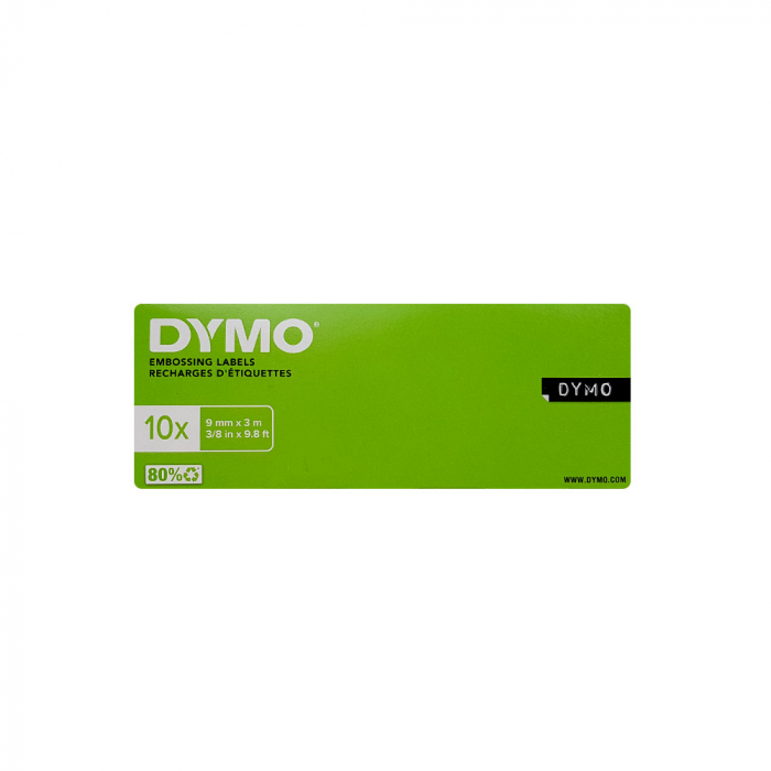 Etichete plastic embosabile DYMO Omega, 9mmx3m, negru, S0898130 S0847720 S0847730-big