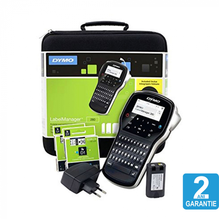Set Aparat de etichetat (imprimanta etichete) DYMO LabelManager 280P QWERTY kit cu servieta conectare la PC 2091152 [2]