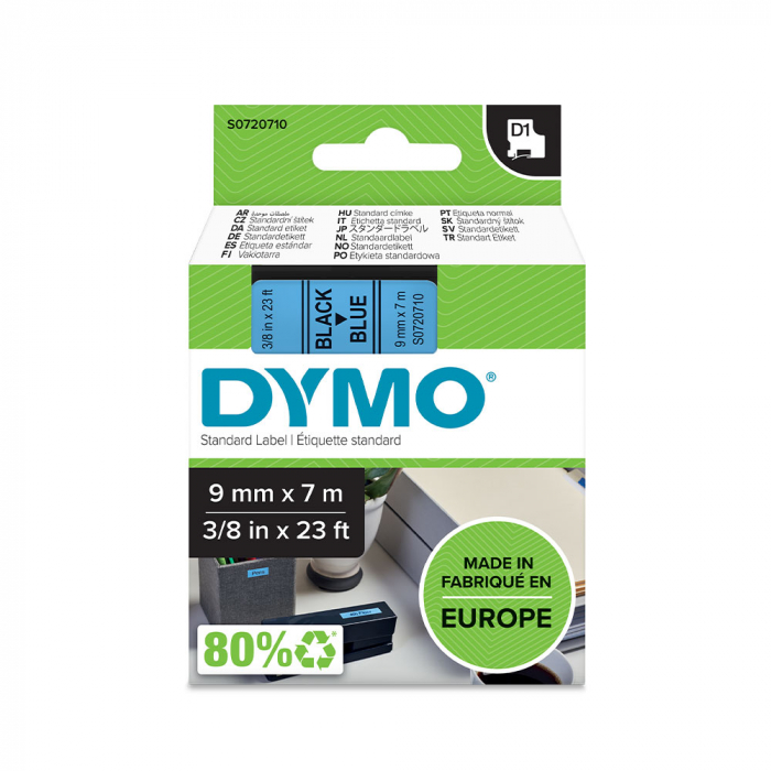 Label tape DYMO LabelManager D1 9mm x 7m Black/blue S0720710 40916 [5]