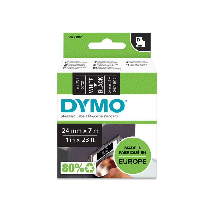 Standard labels 24mm x 7m white/Black DYMO LabelManager D1 S0721010 53721 [5]