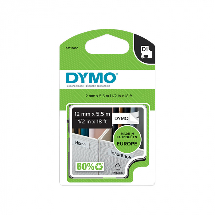 White polyester labels 12mm x 5.5m DYMO LabelManager S0718060 18483 [11]