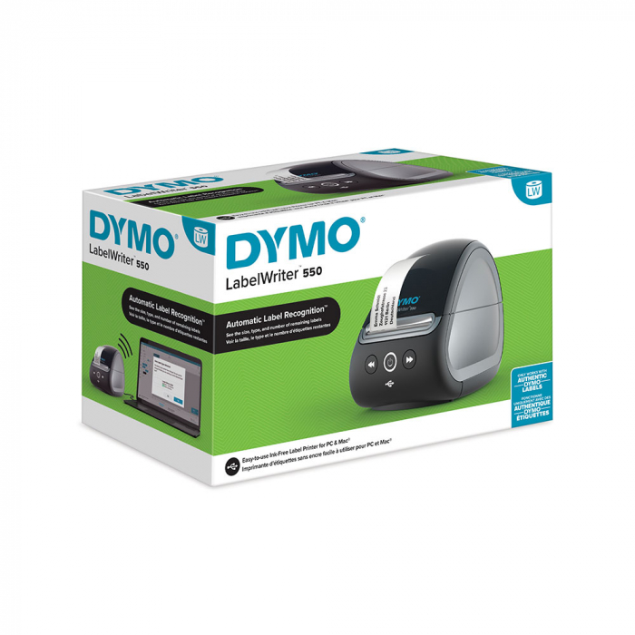 LabelWriter 550 label maker, thermal label printer, PC connection, label recognition sensor, Dymo LW 2112722-big