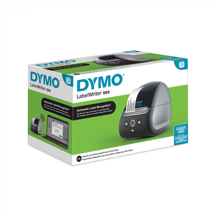 LabelWriter 550 label maker, thermal label printer, PC connection, label recognition sensor, Dymo LW 2112722 [10]
