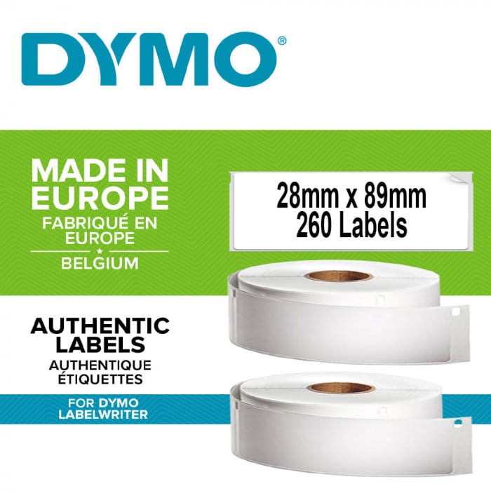 Etichete adresa standard originale LabelWriter 28 x 89 mm, albe, 2 role/cutie, Dymo LW 99010 S0722370-big