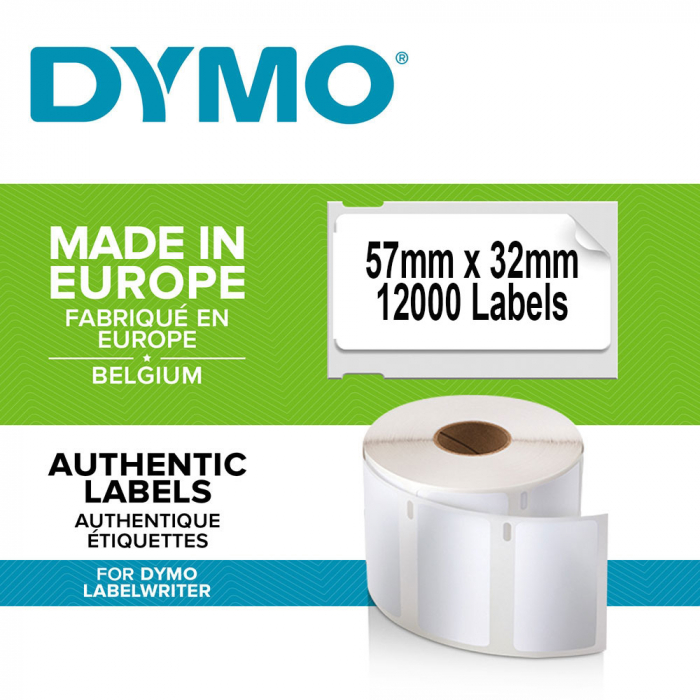 Etichete termice, DYMO LabelWriter, repozitionabile, 57mmx32mm, hartie alba, 12 role, 2093095 11354 S0722540-big