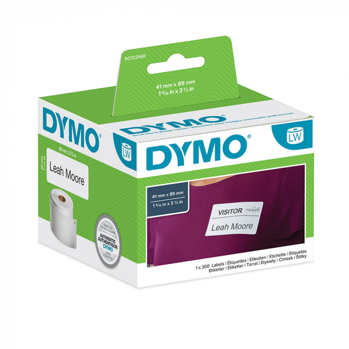 Etichete originale ecusoane nume DYMO LabelWriter 89 x 41 mm albe DYMO LW 11356 S0722560 [9]