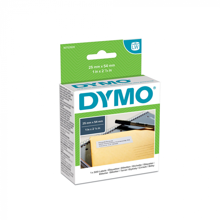 Etichete termice, DYMO LabelWriter, repozitionabile, 25mmx54mm, hartie alba, pentru adrese, 11352 S0722520-big