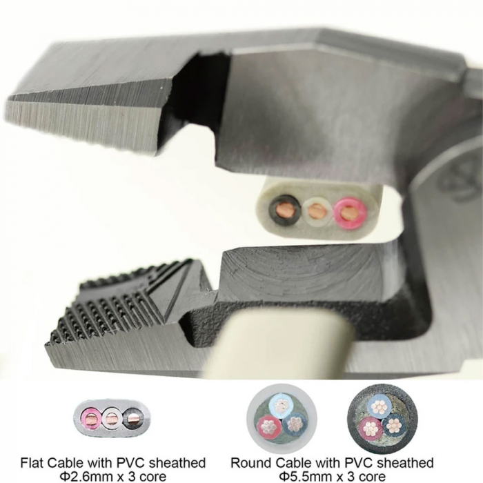 ENGINEER PZ-75 Cleste patent combinat cu falci de forfecare, extragere suruburi uzate, strangere coliere din plastic sau metal, dinti dispusi hasurat pe falci, 205 mm [2]