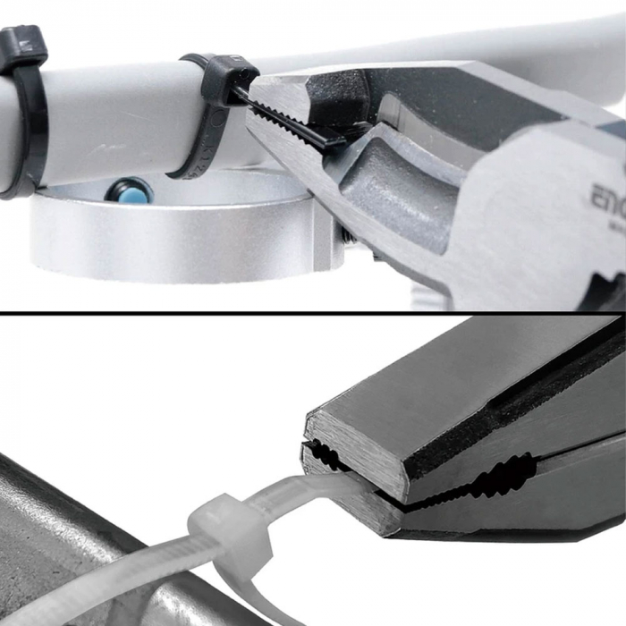 ENGINEER PZ-75 Cleste patent combinat cu falci de forfecare, extragere suruburi uzate, strangere coliere din plastic sau metal, dinti dispusi hasurat pe falci, 205 mm [3]