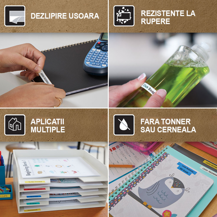 Imprimanta termica portabila DYMO LetraTag LT-100H tastatura ABC include 1 banda etichete Letratag hartie alba 2174575 [10]