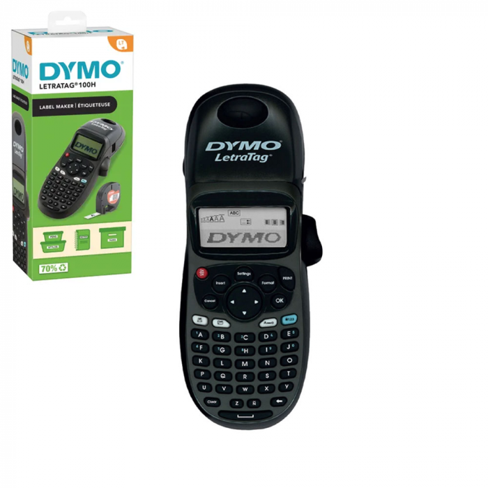 Imprimanta termica portabila DYMO LetraTag LT-100H tastatura ABC include 1 banda etichete Letratag hartie alba 2174575 [1]