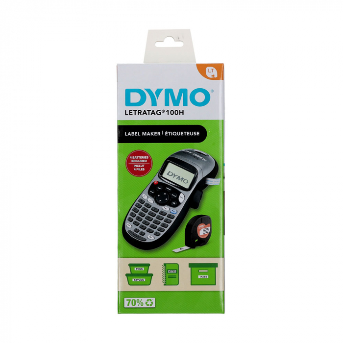 Dymo LetraTag LT-100H, ABC keyboard, included 4 x AA 1 tape Letratag labels white paper 2174577 [21]