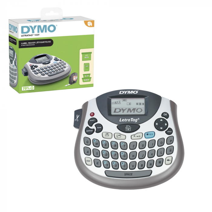 DYMO Label Maker with 3 Bonus Labeling Tapes  LetraTag 100H  Handheld Label Maker & LT Label Tapes, Easy-to-Use, Great for Home & Office  Organization : Office Products