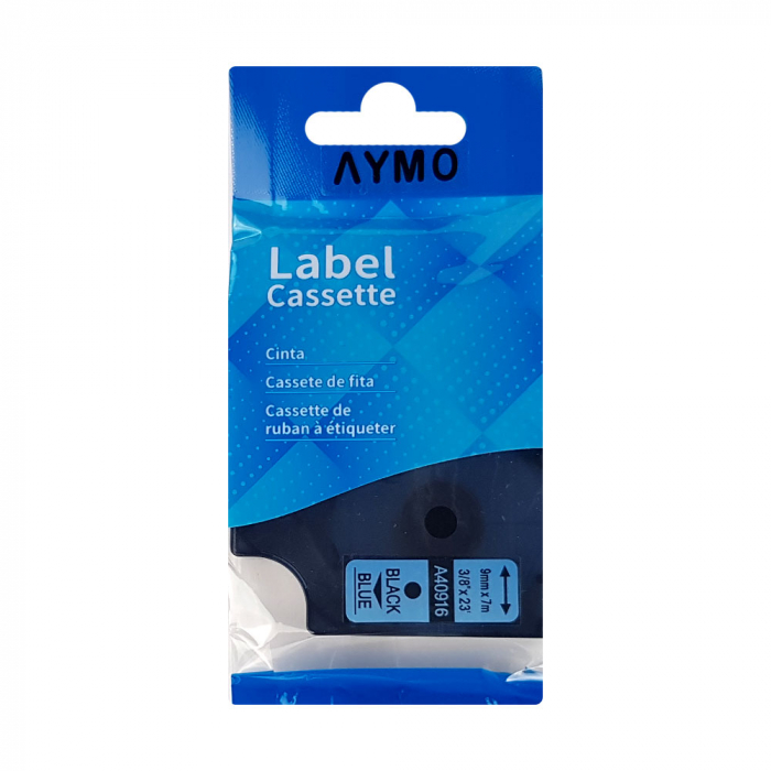 Labels 9mm x 7m black/blue compatible Dymo S0720710 40916, for the Dymo Labelamanger and Aimo D1600 range [6]