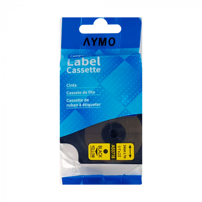 Etichete 24mm x 7m negru/galben compatibile Dymo S0720980 53718, pentru gama Dymo Labelamanger  [4]