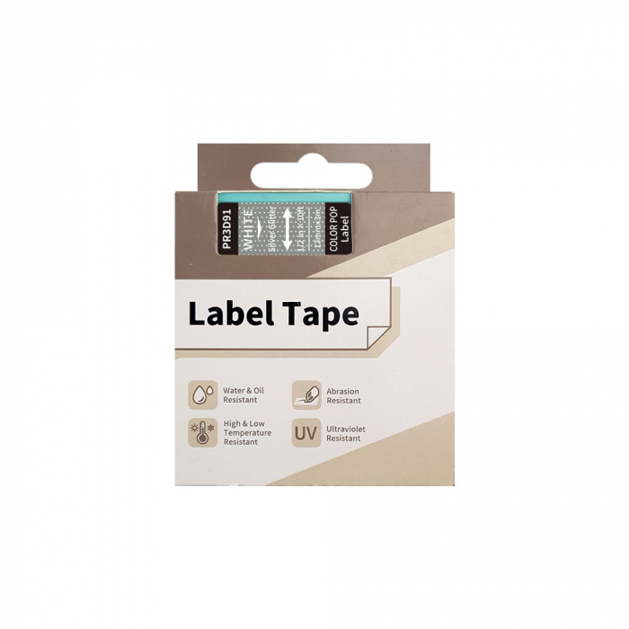 AIMO glitter labels color pop 12mm x 3m, white/silver, AIMO D1600, PR3D95 [2]