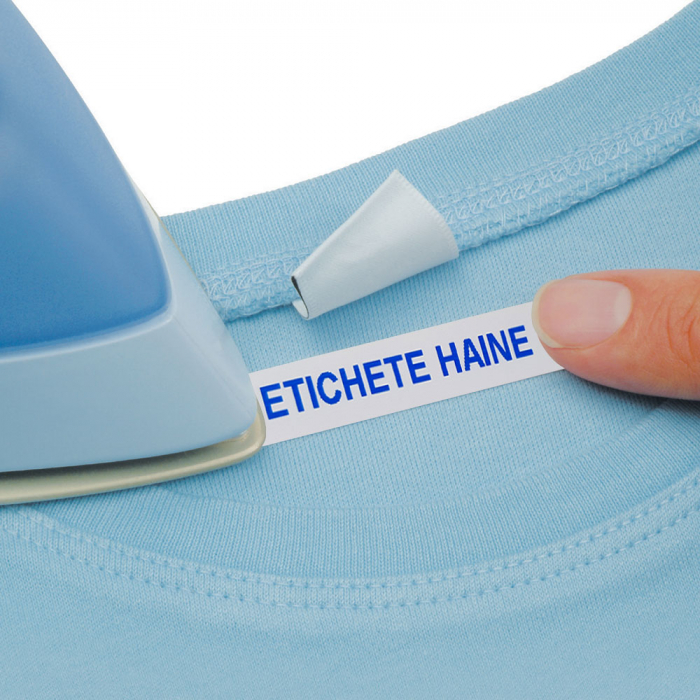 Etichete haine Iron-On 12mm x 2m, albastru/alb, 18769 S0718850 18773 18777-big