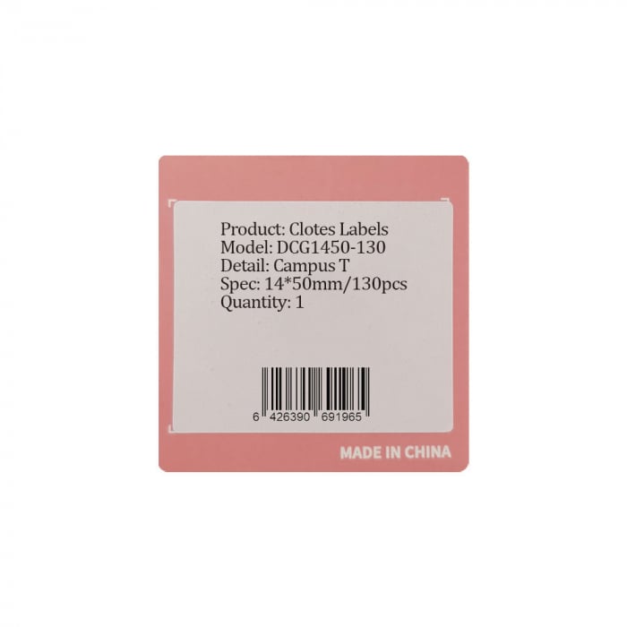 Clothes Perforated Labels D30S 14 x 50mm, white, ecological thermal paper, 130 labels/roll [6]