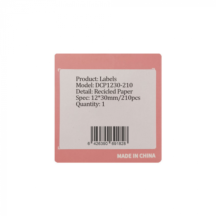 Etichete termice adezive inguste D30S 12 x 30mm, hartie termica ecologica, 210 etichete/rola-big