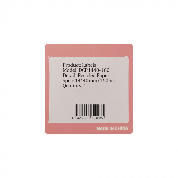 Etichete termice adezive late D30S 14 x 40mm, albe, hartie termica ecologica, 160 etichete/rola-big