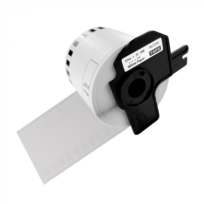 Set 15 Etichete modul continuu DK-22205 albe 62mm x 30.48m suport plastic inclus compatibile Brother DK-22205 DK22205 [4]